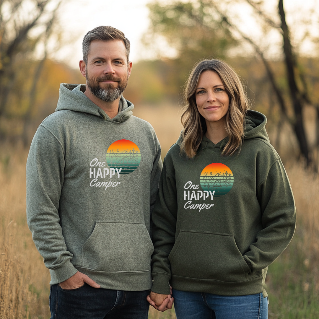 One Happy Camper Long-Sleeve Hoodie | Camping Gift Ideas