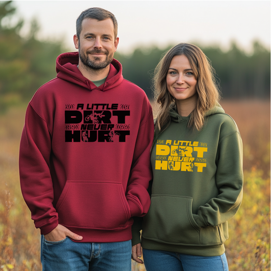 A Little Dirt Never Hurt Long-Sleeve Hoodie | Motorcycle Gift