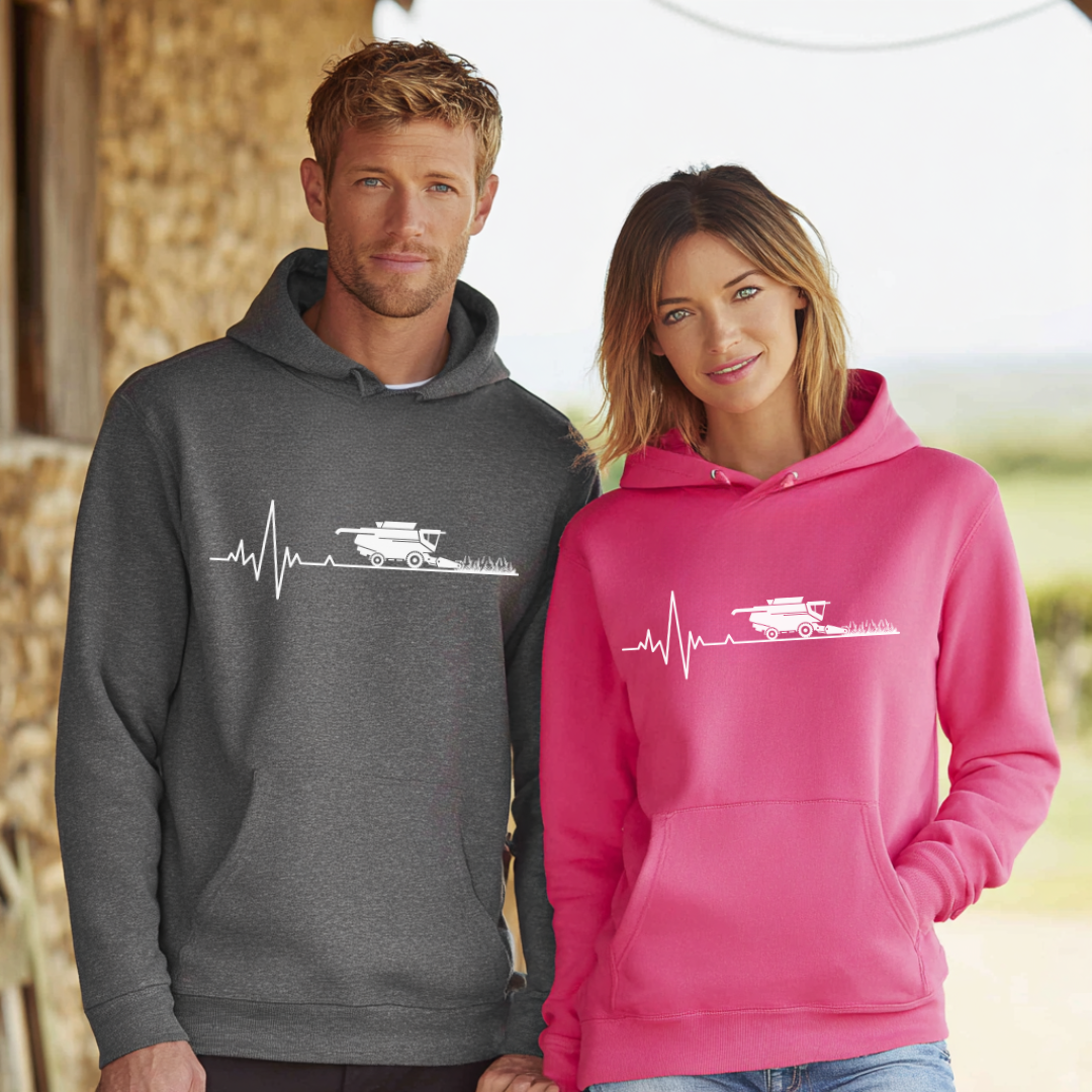 Farming Heartbeat Hoodie | Farmer Gift