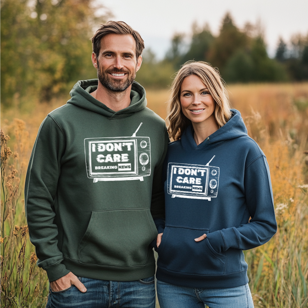Breaking News, I Don't Care Long-Sleeve Hoodie | Funny Shirts
