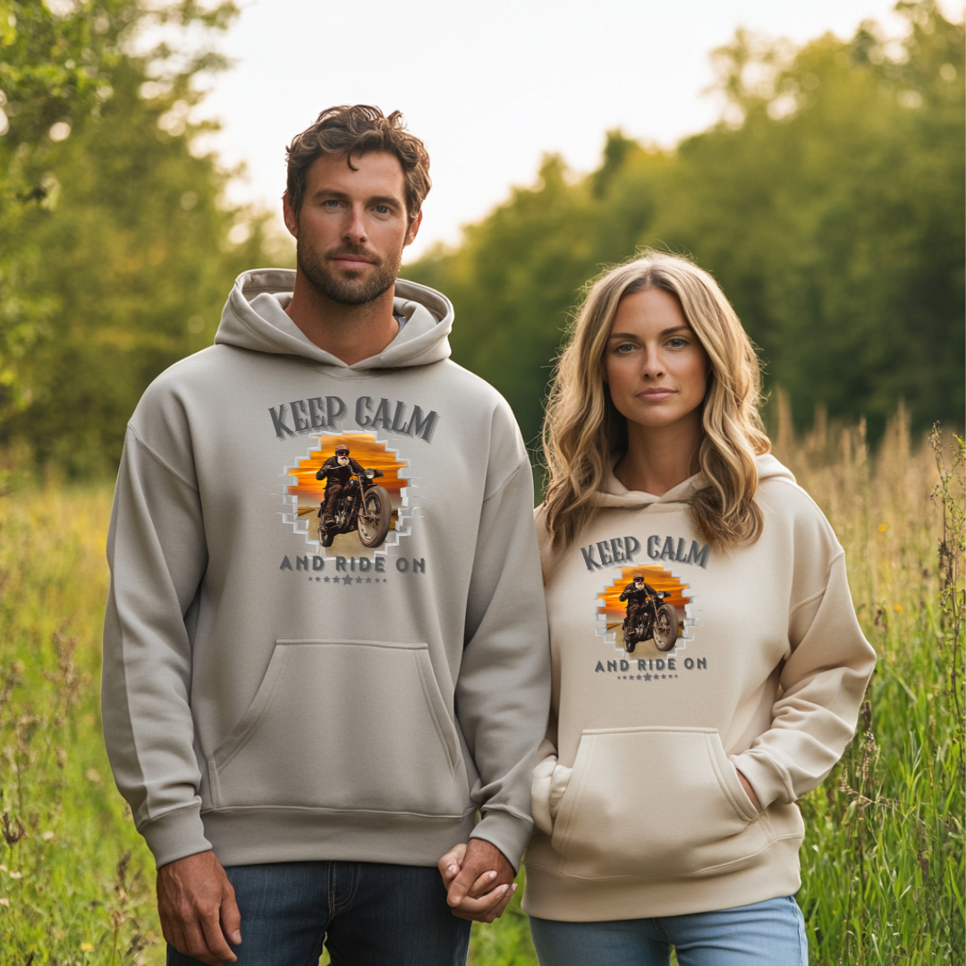 Keep Calm and Ride On Long-Sleeve Hoodie