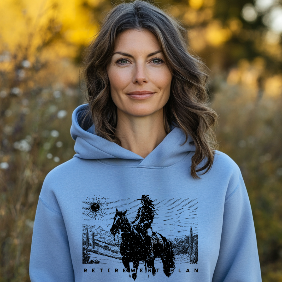 Horseback Retirement Plan Female Long-Sleeve Hoodie