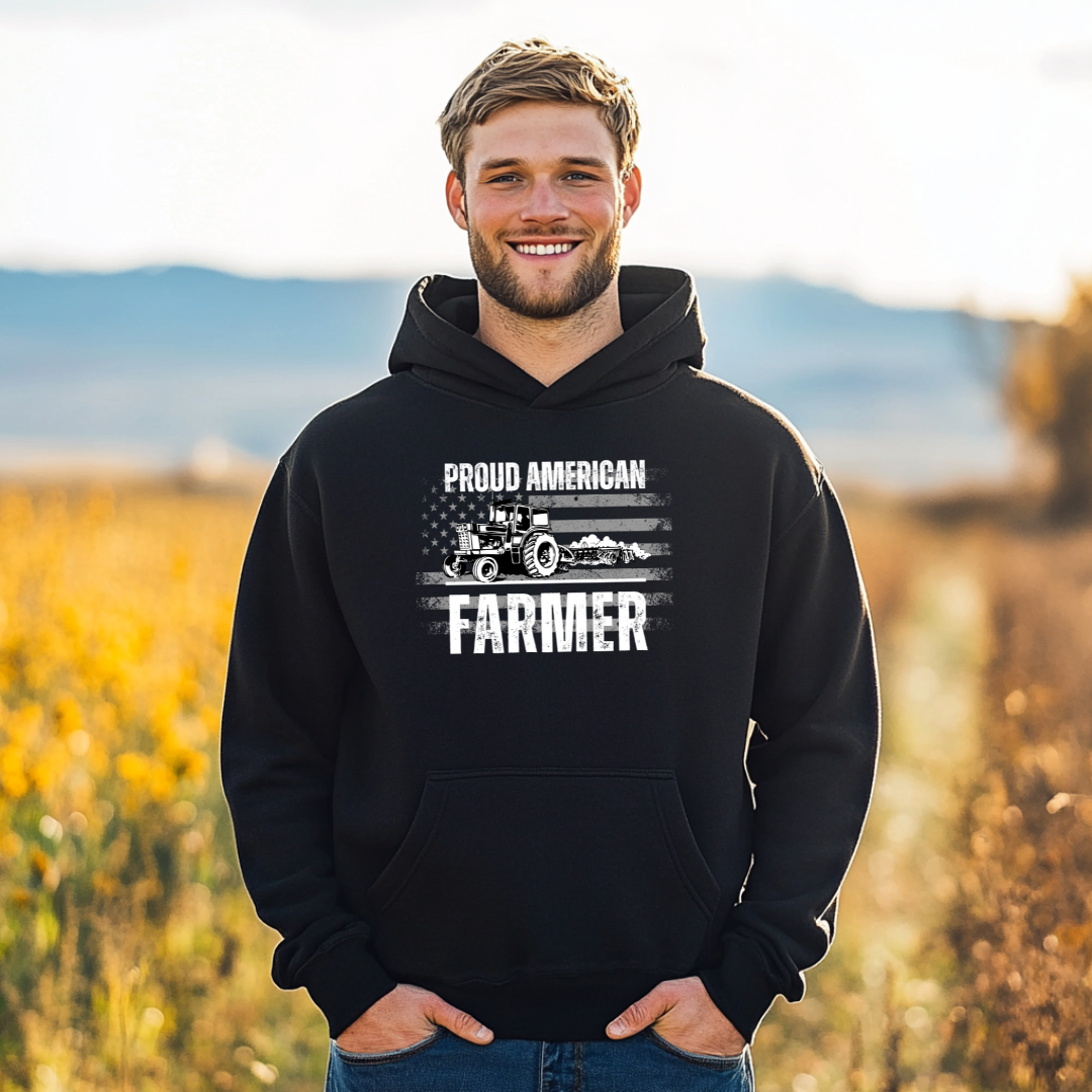 Proud American Farmer Long-Sleeve Hoodie