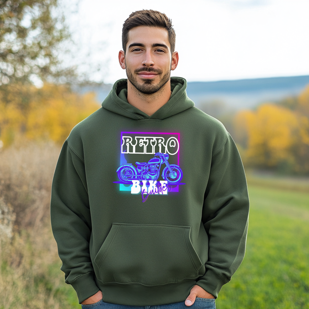 Retro Bike Builder Long-Sleeve Hoodie