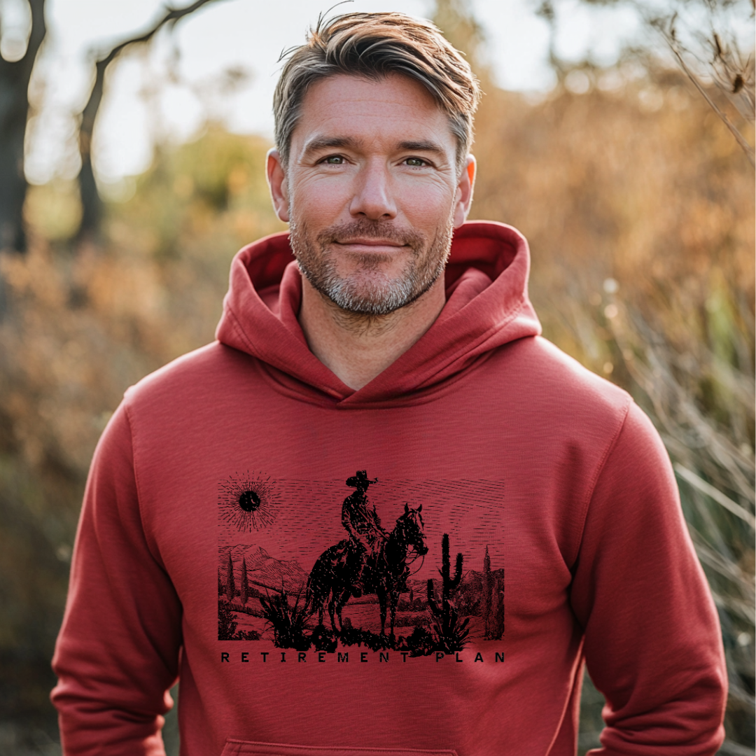 Horseback Retirement Plan Male Long-Sleeve Hoodie