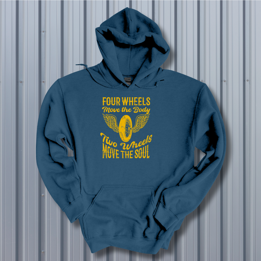 Two Wheels Moves the Soul Long-Sleeve Hoodie | Biker Gift