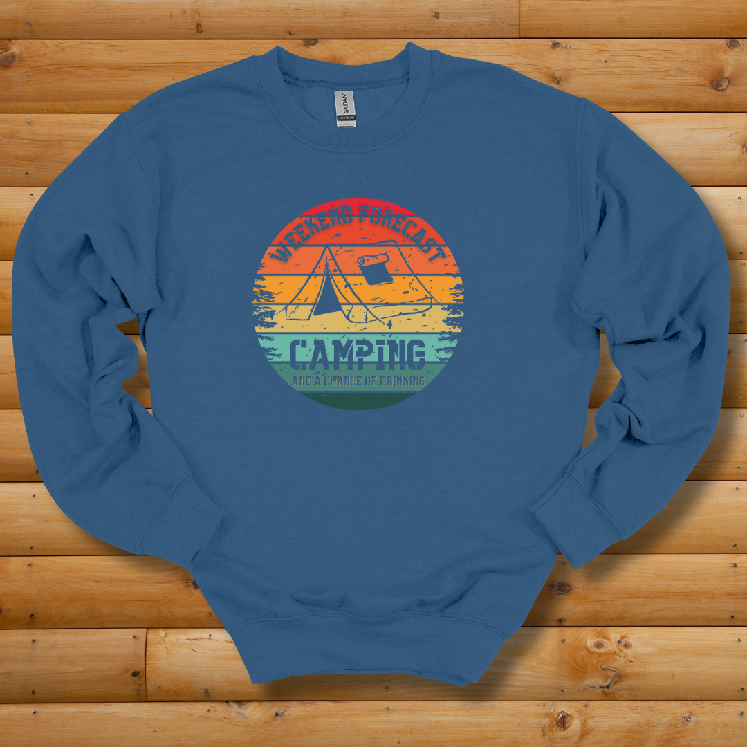 Weekend Forecast Camping and Drinking Sweatshirt | Campfire Beers