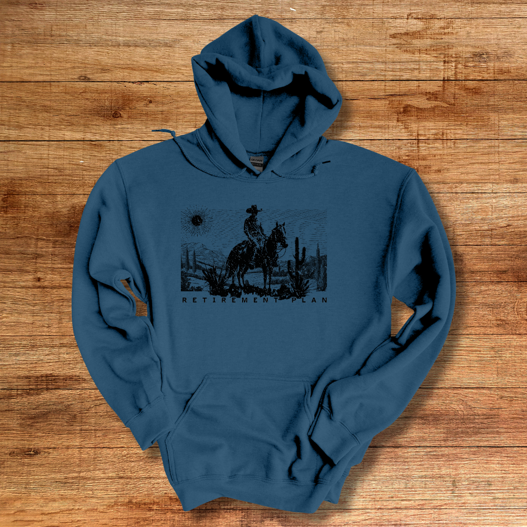 Horseback Retirement Plan Male Long-Sleeve Hoodie