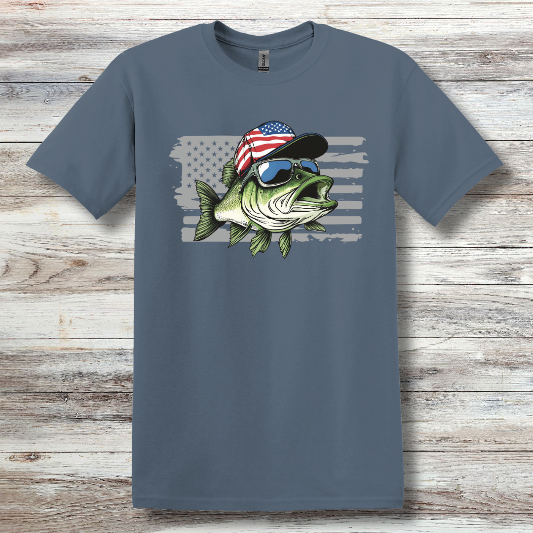 Patriotic Bass T-Shirt | Fishing T-Shirts