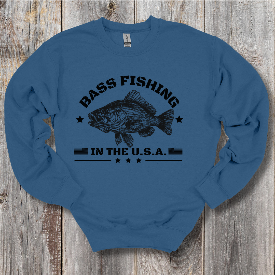 Bass Fishing in the USA Sweatshirt | Gifts for Anglers