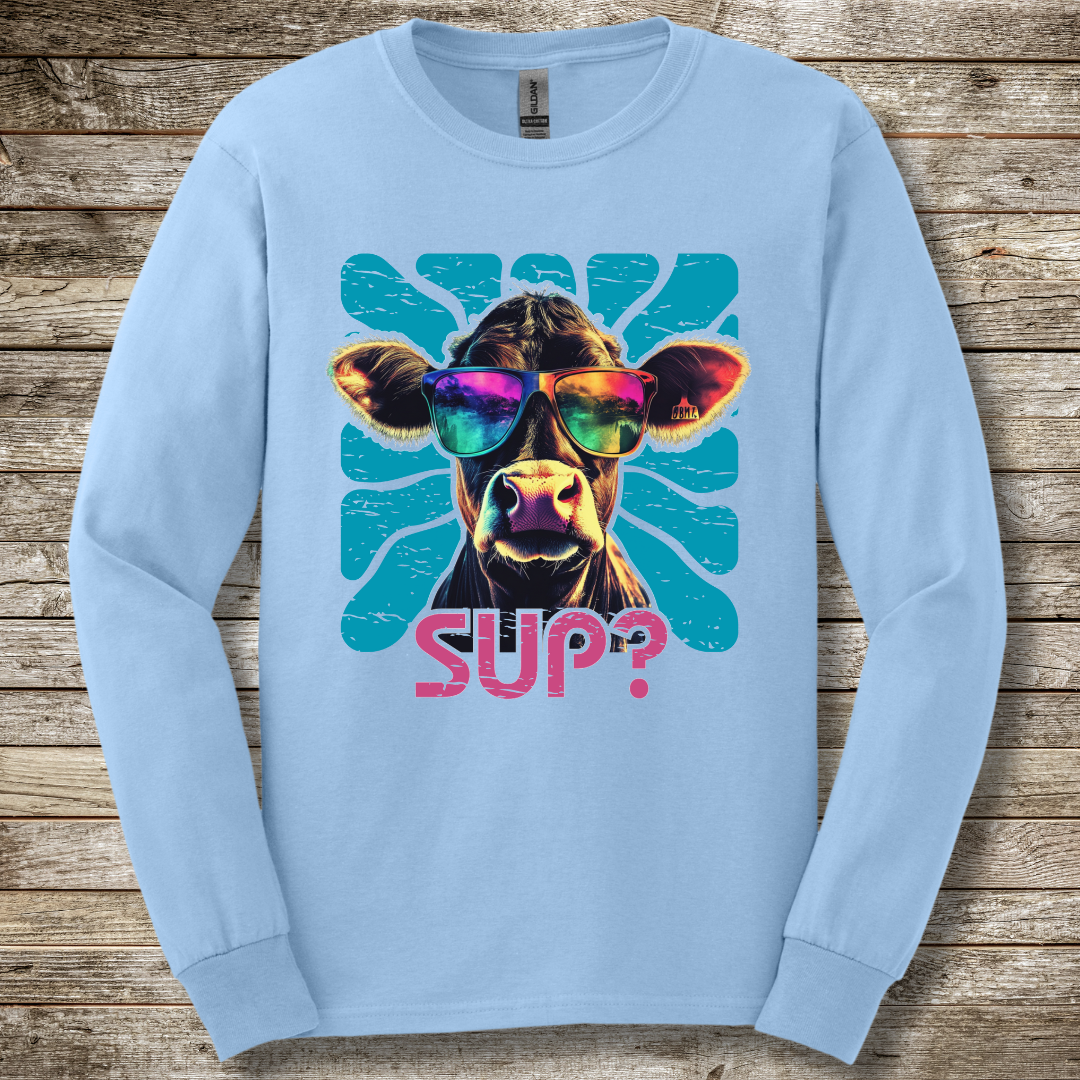 Cow Sup? Long Sleeve Tee | Farmer T-Shirts Funny