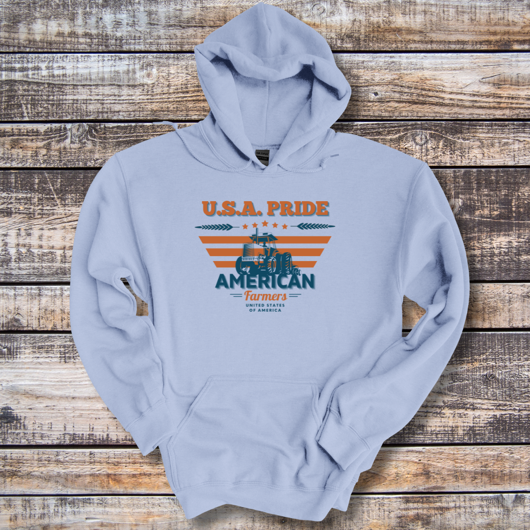 USA Pride American Farmers Long-Sleeve Hoodie | Farmer Gift
