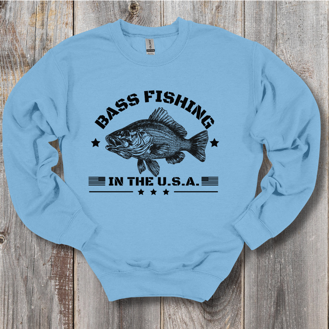 Bass Fishing in the USA Sweatshirt | Gifts for Anglers