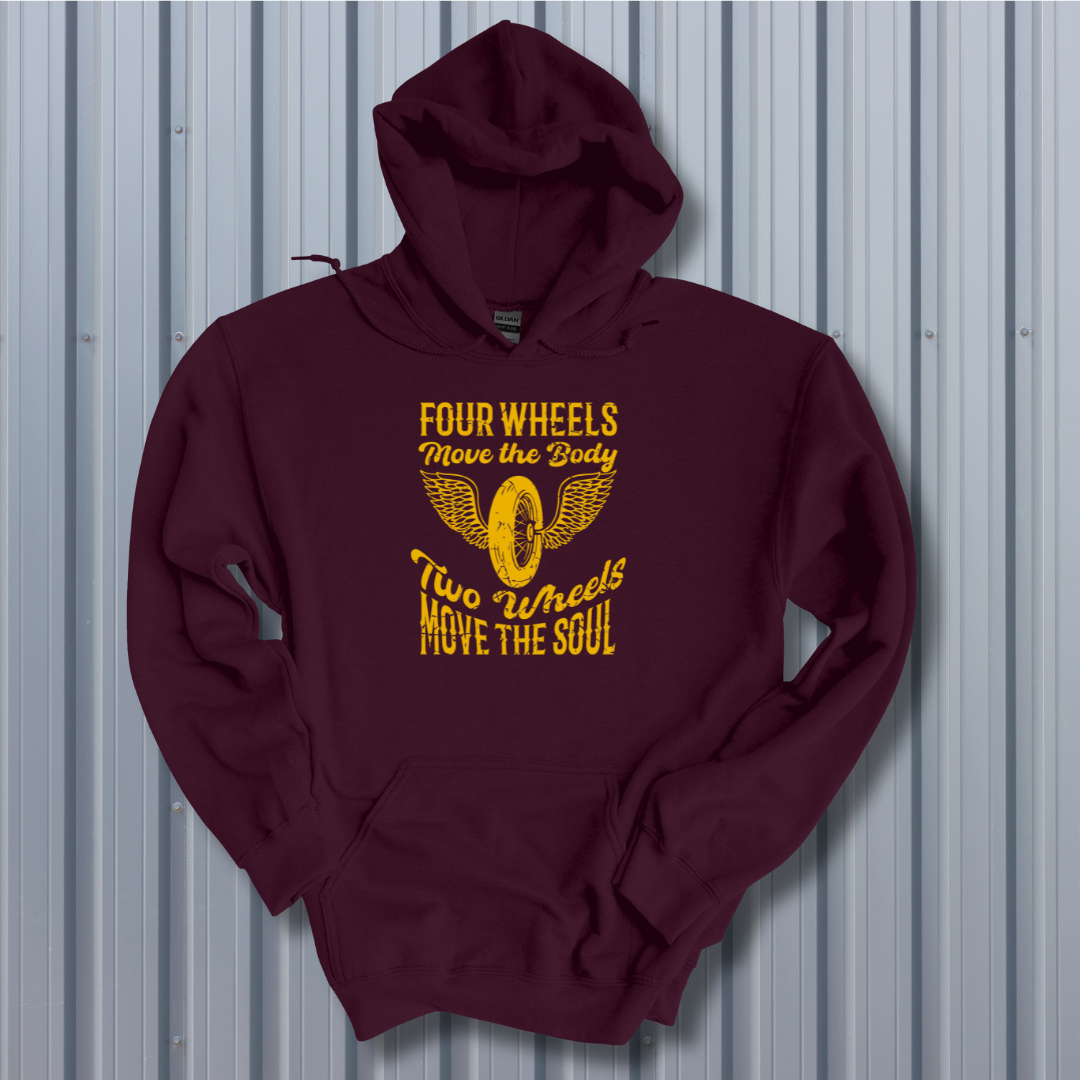 Two Wheels Moves the Soul Long-Sleeve Hoodie | Biker Gift