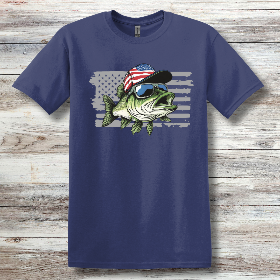 Patriotic Bass T-Shirt | Fishing T-Shirts