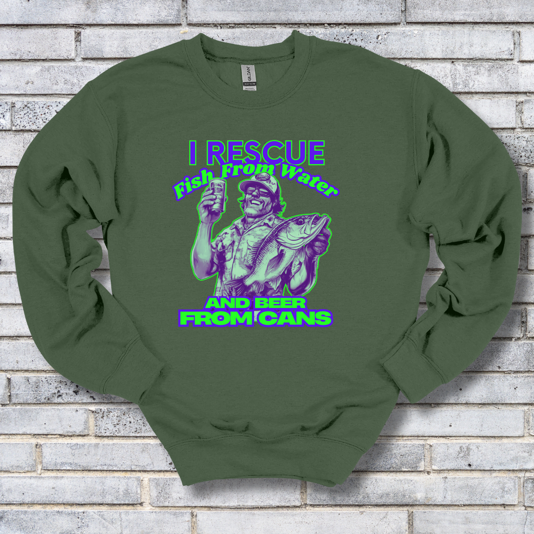 I Rescue Fish From Water Sweatshirt | Funny Fishing Shirts