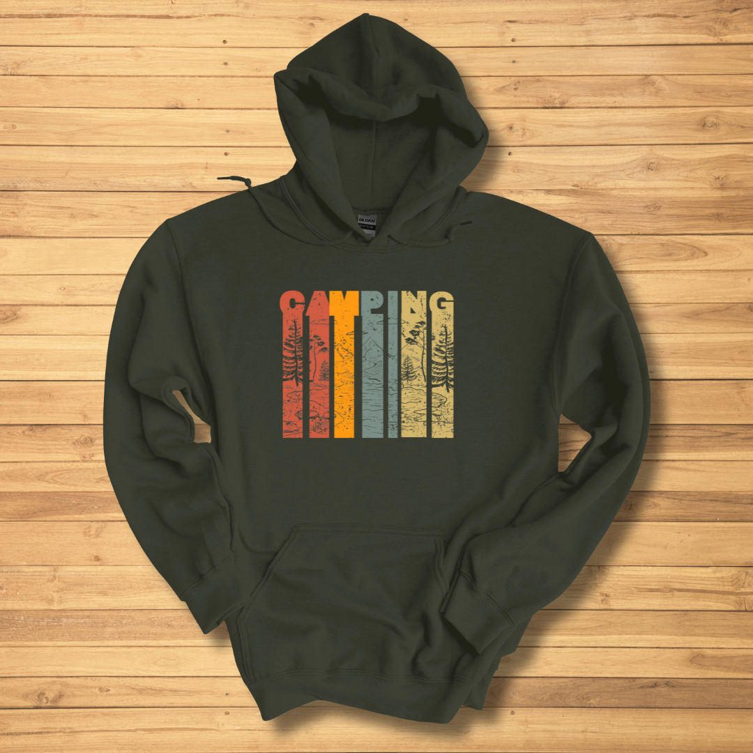 Camping Grunge Long-Sleeve Hoodie | Camping Gift Ideas