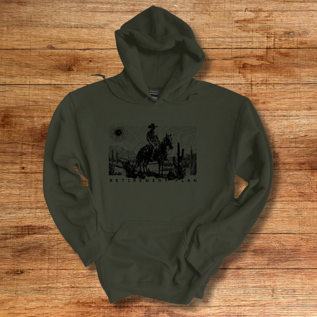 Horseback Retirement Plan Male Long-Sleeve Hoodie