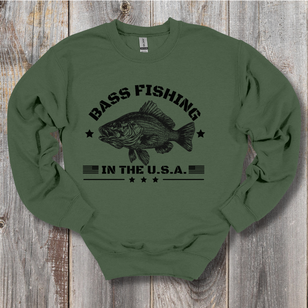 Bass Fishing in the USA Sweatshirt | Gifts for Anglers