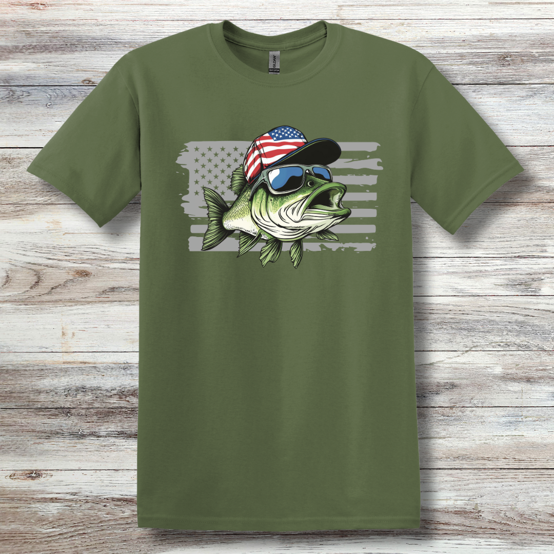 Patriotic Bass T-Shirt | Fishing T-Shirts