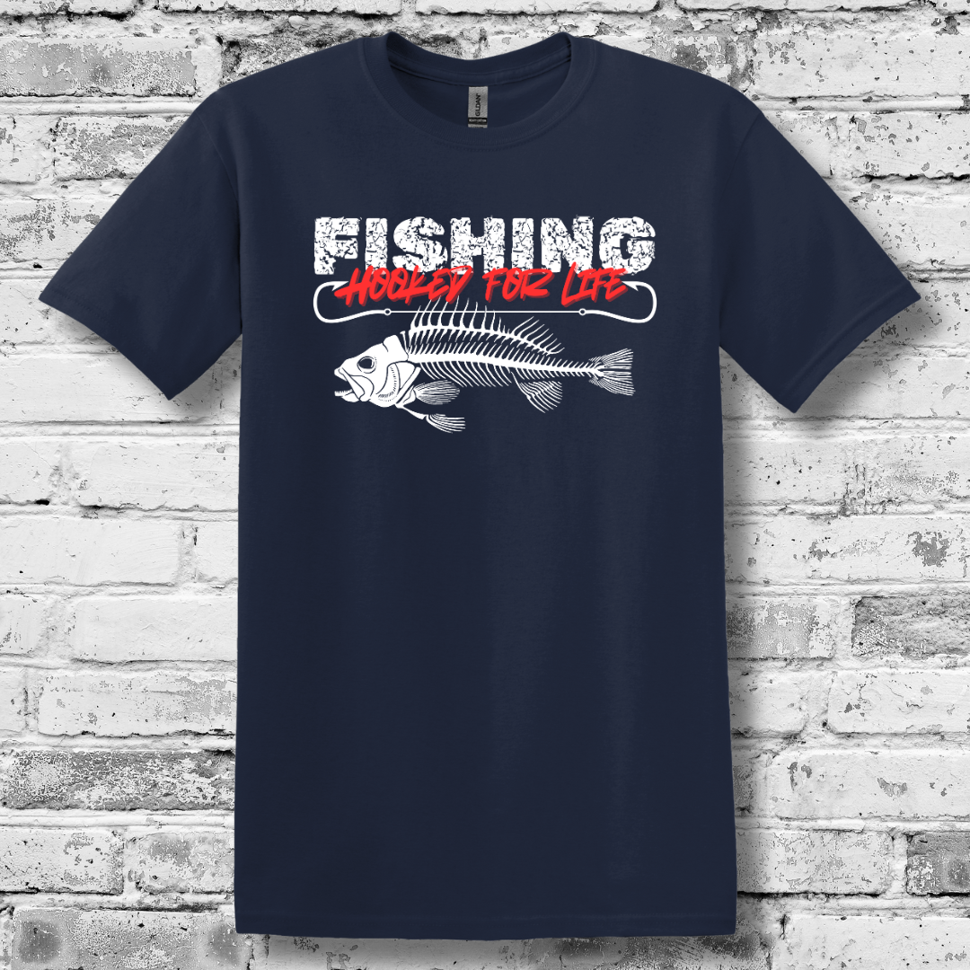 Fishing Hooked For Life T-Shirt | Fishing Gifts for Men