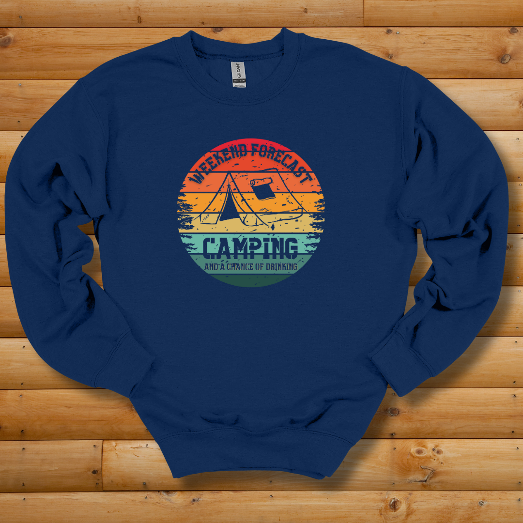 Weekend Forecast Camping and Drinking Sweatshirt | Campfire Beers