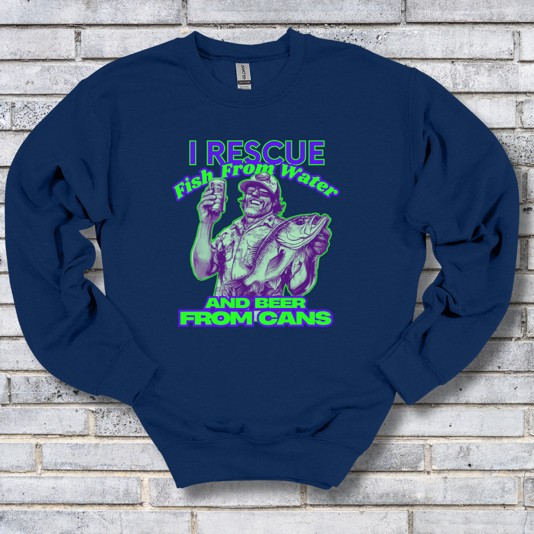 I Rescue Fish From Water Sweatshirt | Funny Fishing Shirts