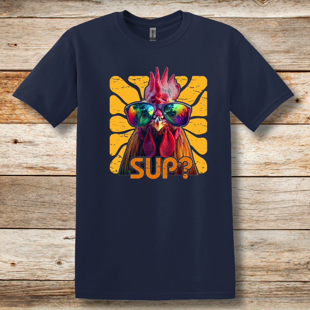 Rooster Sup? T-Shirt | Farmer T-Shirts Funny
