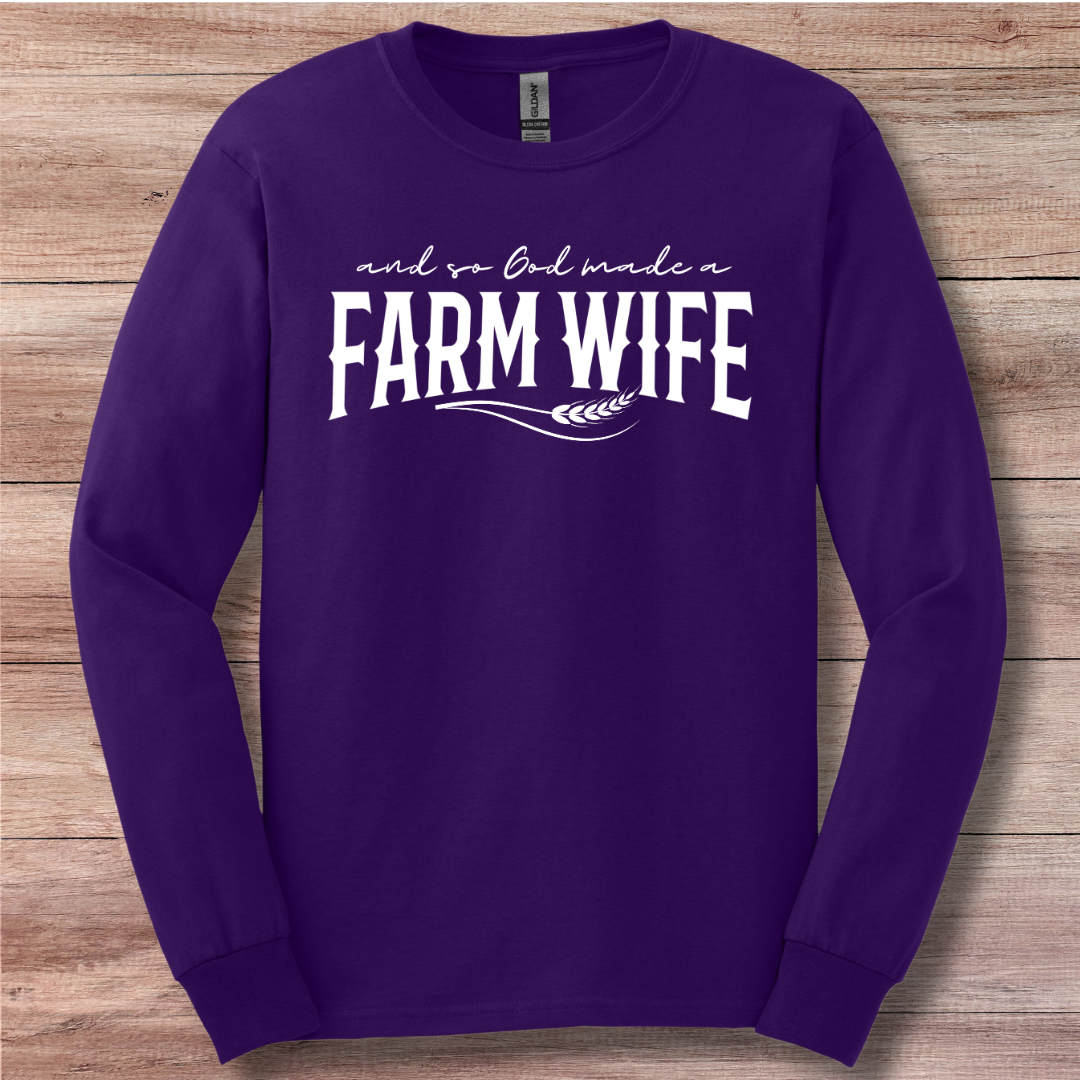 And So God Made a Farm Wife Long Sleeve Tee | Farm Wife Gift