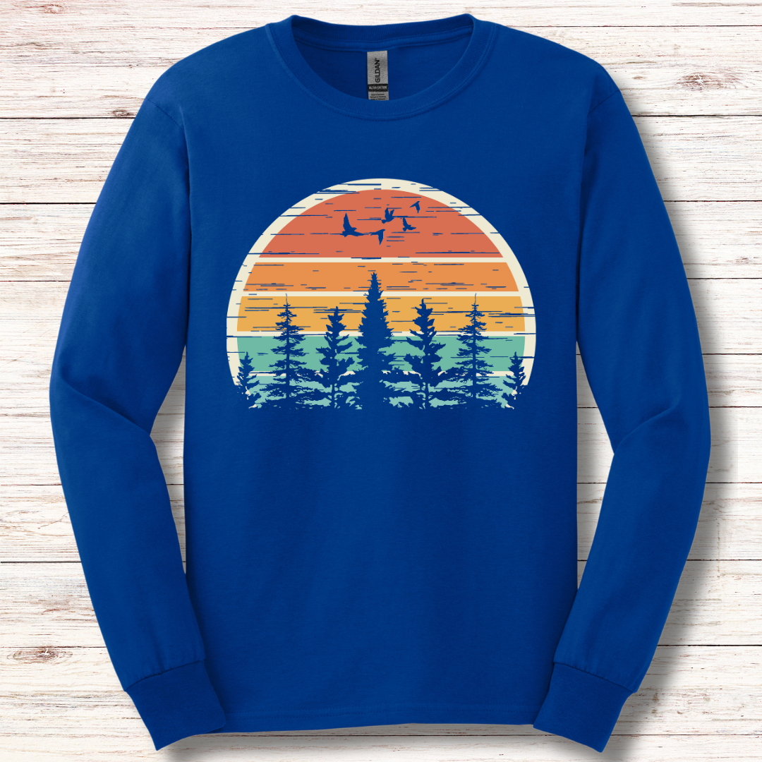 Nature Retro Vibe Long Sleeve Tee | Camping Gift Ideas