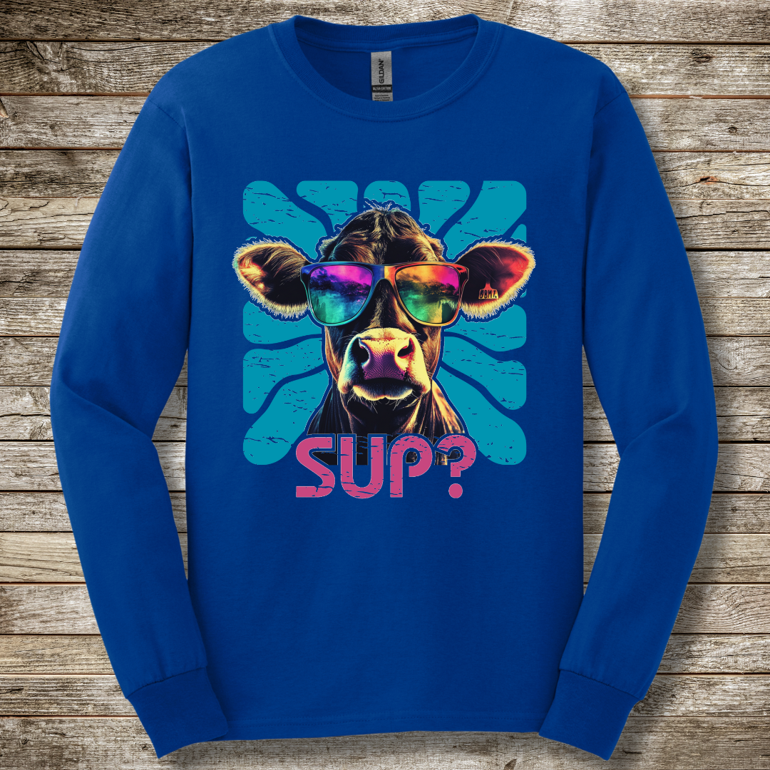 Cow Sup? Long Sleeve Tee | Farmer T-Shirts Funny