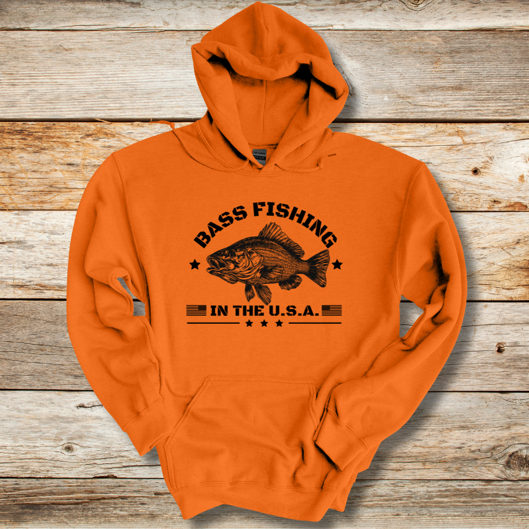 Bass Fishing in the USA Long-Sleeve Hoodie | Gifts for Anglers