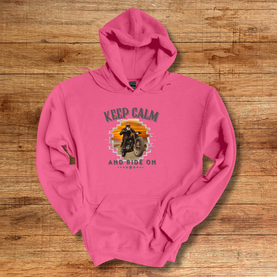 Keep Calm and Ride On Long-Sleeve Hoodie