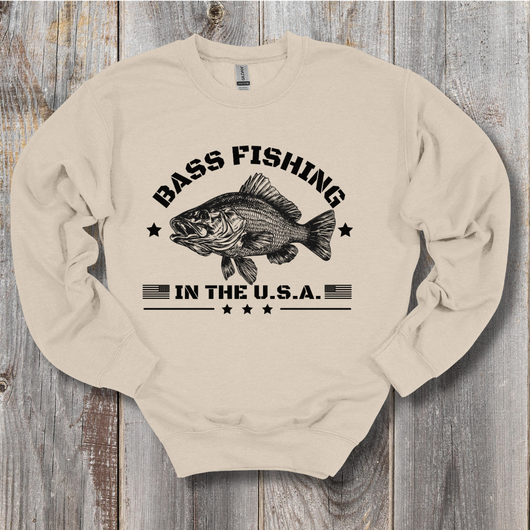 Bass Fishing in the USA Sweatshirt | Gifts for Anglers