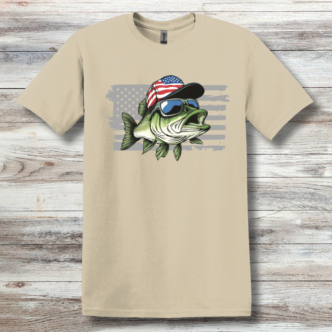 Patriotic Bass T-Shirt | Fishing T-Shirts