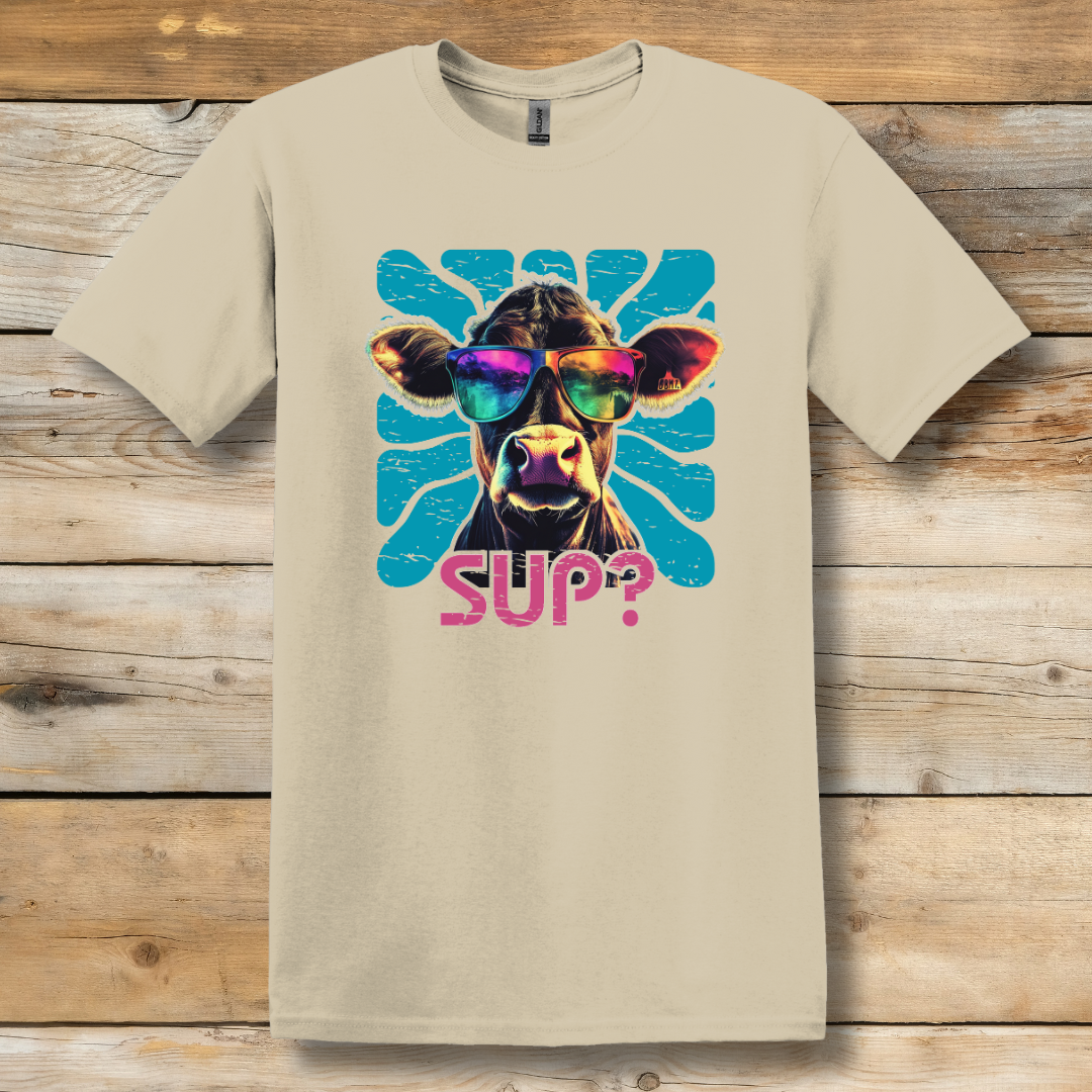 Cow Sup? T-Shirt | Farmer T-Shirts Funny