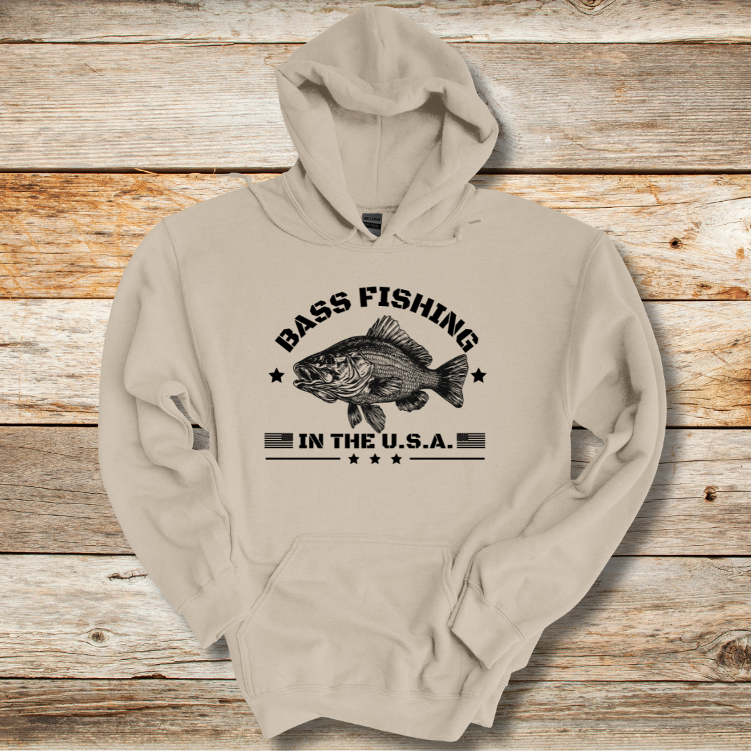 Bass Fishing in the USA Long-Sleeve Hoodie | Gifts for Anglers