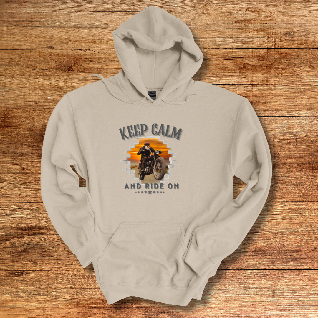Keep Calm and Ride On Long-Sleeve Hoodie