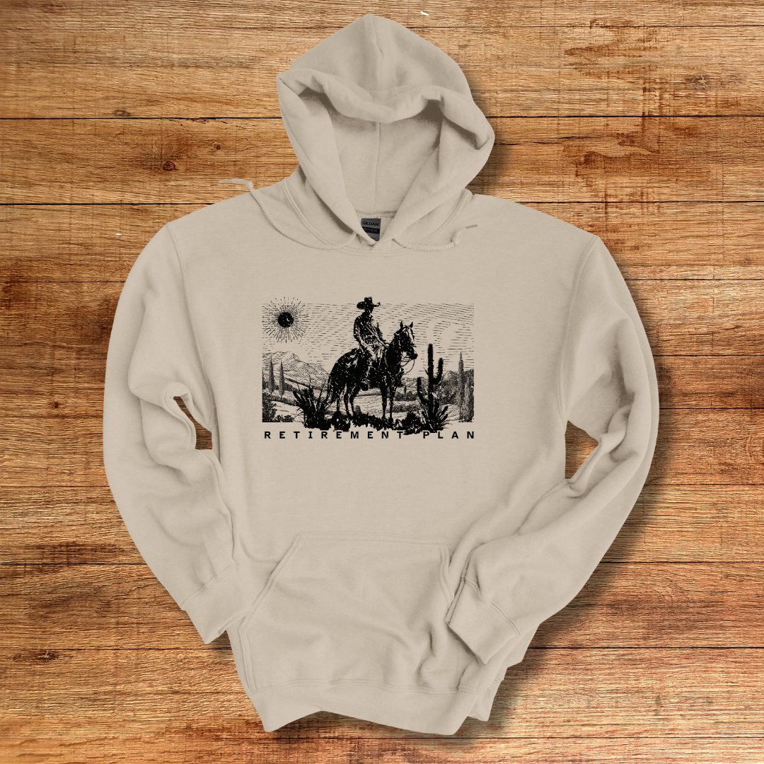 Horseback Retirement Plan Male Long-Sleeve Hoodie