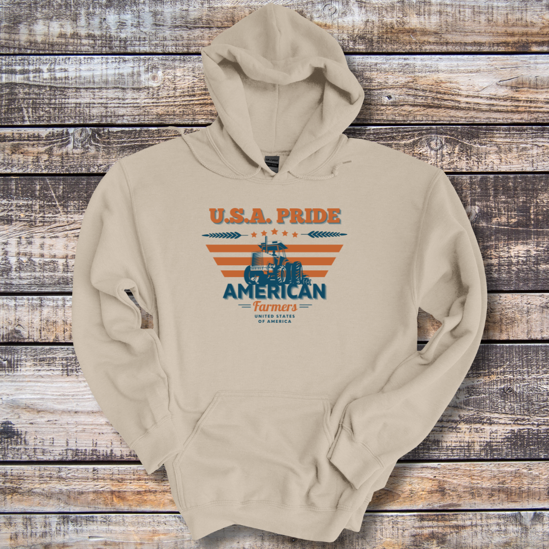 USA Pride American Farmers Long-Sleeve Hoodie | Farmer Gift