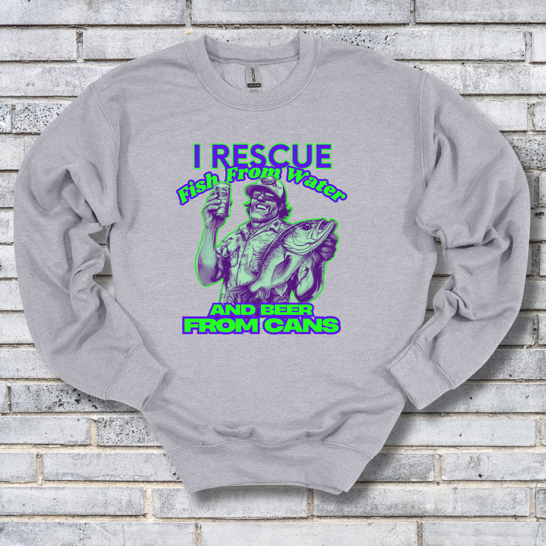 I Rescue Fish From Water Sweatshirt | Funny Fishing Shirts