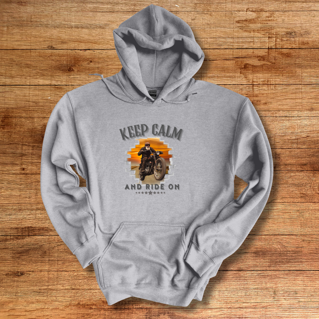 Keep Calm and Ride On Long-Sleeve Hoodie