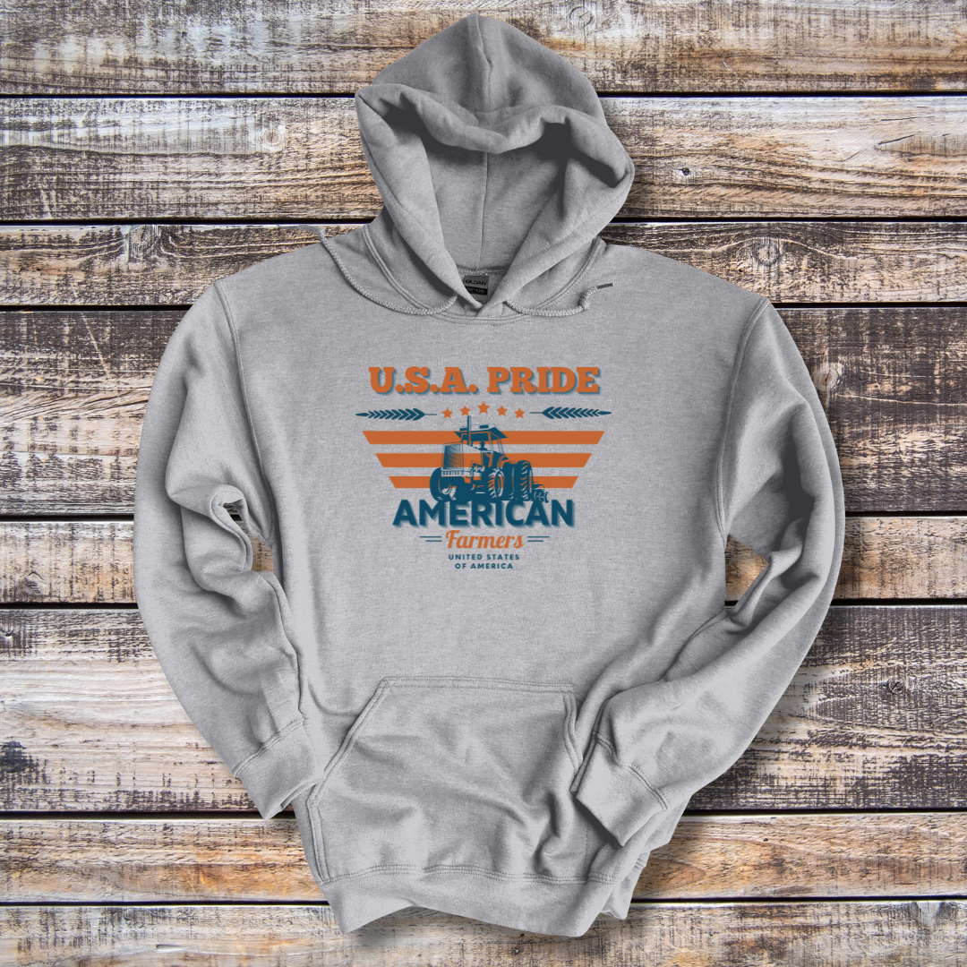 USA Pride American Farmers Long-Sleeve Hoodie | Farmer Gift