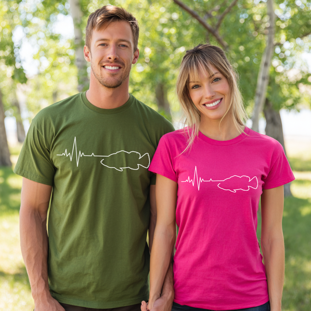 Fishing Heartbeat T-Shirt | Fishing T-Shirts