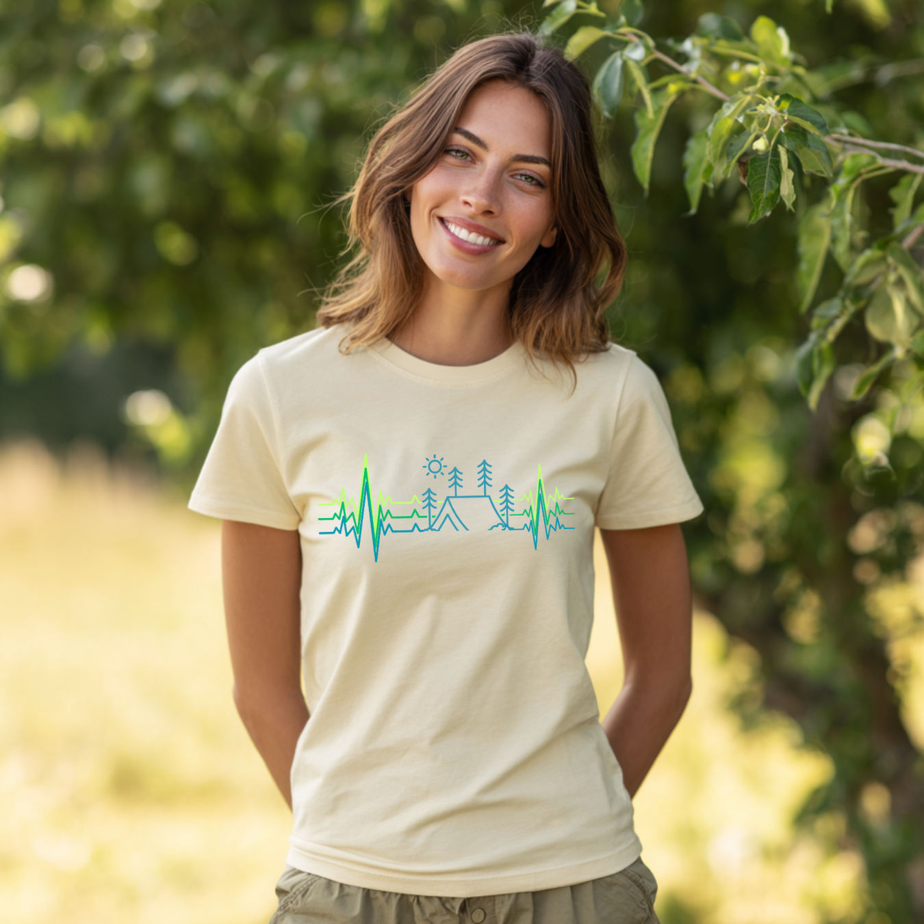 Camping Heartbeat T-Shirt | Camping Gift