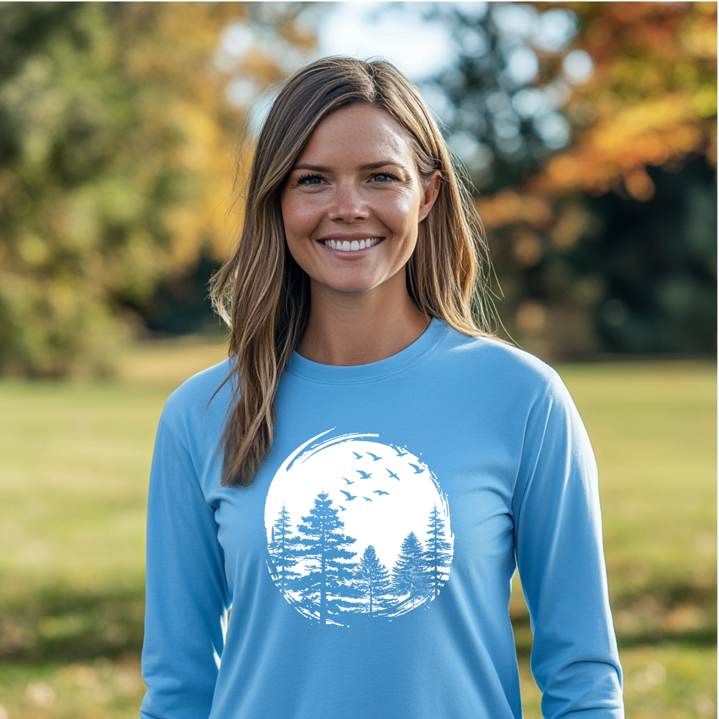 Nature Lover Pines Long Sleeve Tee | Camping Gift Ideas