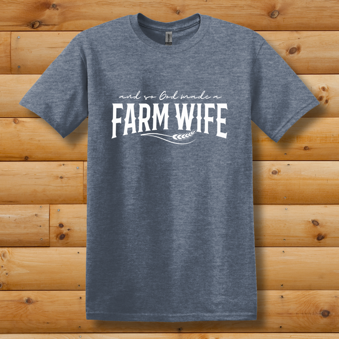 This is image of  And So God Made a Farm Wife T-Shirt version 8