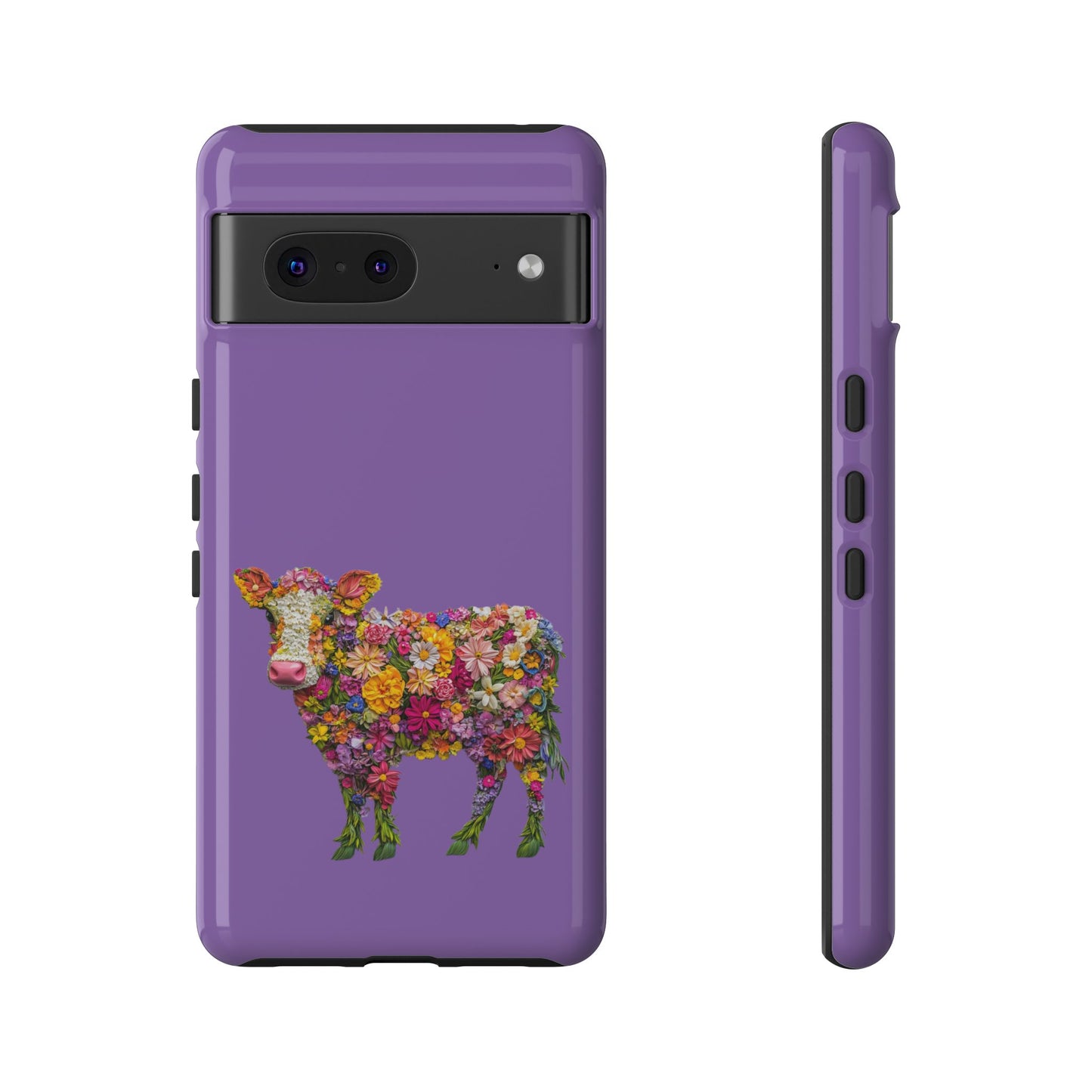 Cell Phone Case | Floral Cow | For iPhone, Samsung Galaxy, and Google Pixel