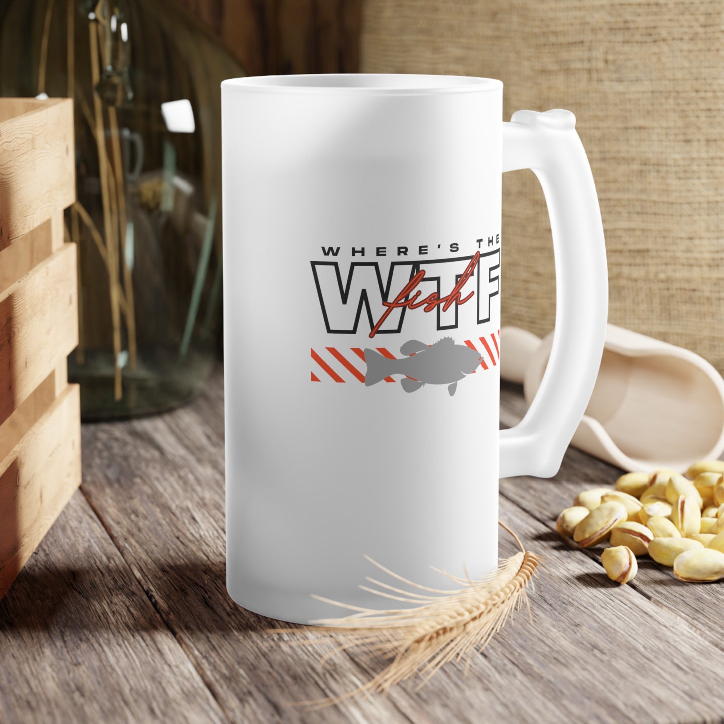 Frosted Glass Beer Mug - WTF Where's the Fish