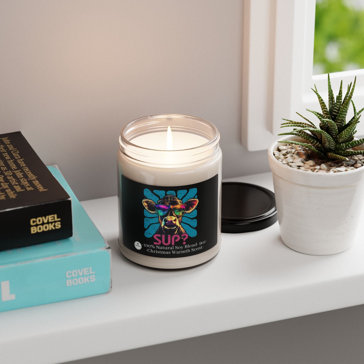 Scented Soy Candle, 9oz - Sup? (Cow Version)